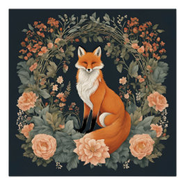 Póster Cottagecore Fox