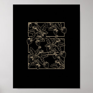 Póster Cottagecore Goblincore Estética Fresas