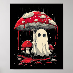 Póster Cottagecore Halloween Shirt Ghost Mushroom Spooki