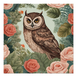 Póster Cottagecore Owl