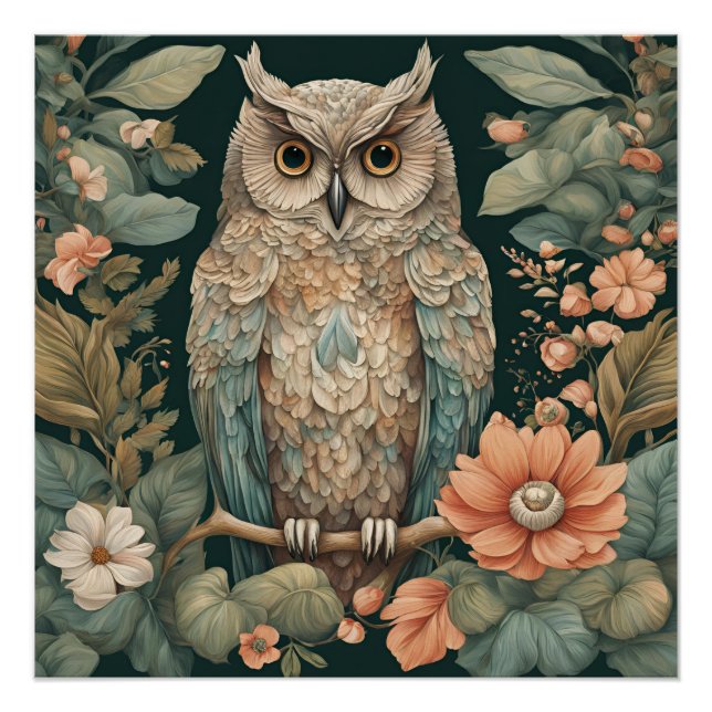 Póster Cottagecore Owl Cute (Anverso)