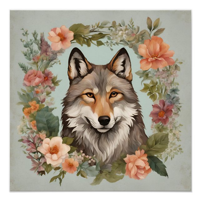 Póster Cottagecore Wolf (Anverso)