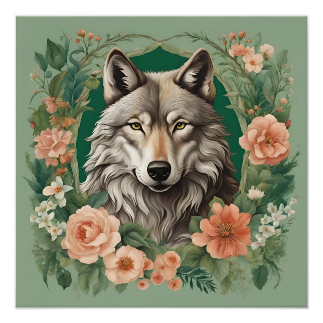 Póster Cottagecore Wolf (Anverso)