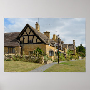 Póster Cottages in Broadway, Cotswolds poster print