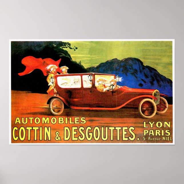 Póster Cottin & Desgouttes ~ Anuncio de coches de motor f (Frente)