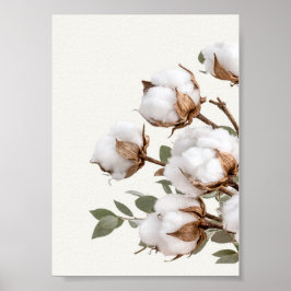 Póster Cotton Botanical Wall Ar| Neutral Farmhouse Print