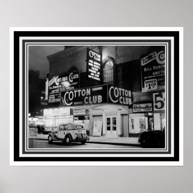 Póster Cotton Club Poster blanco y negro 16 x 20 (Frente)