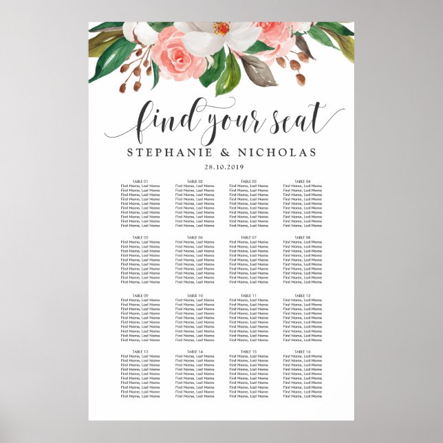 Póster Cotton roses watercolor florals (Frente)