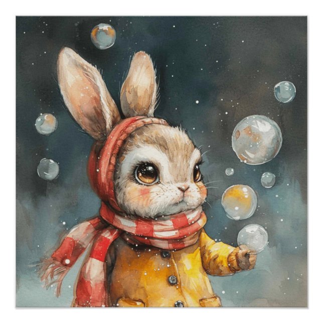 Póster Cottontail Bubbles: Un Conejo con un Toque de Fant (Anverso)