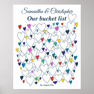 Póster Coucket List Bridal Shower Guest Book