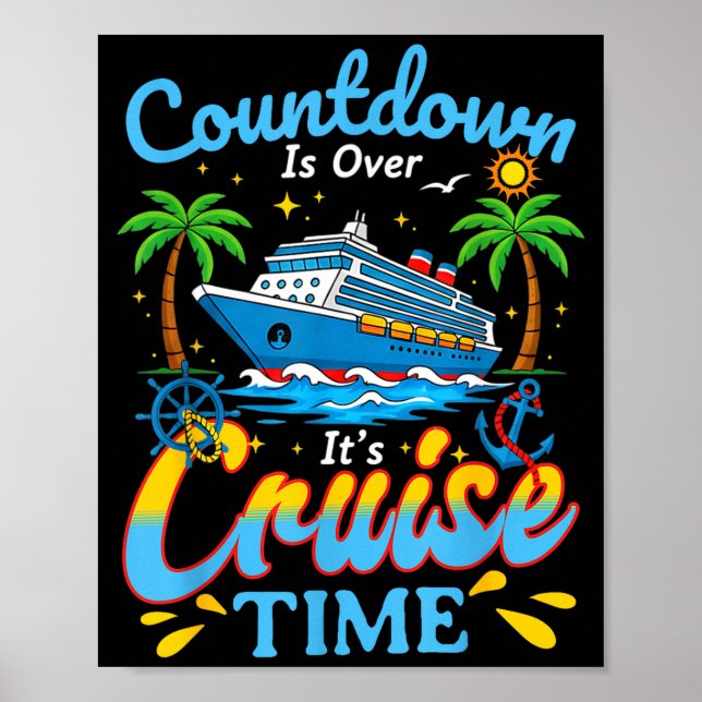 Póster Countdown Is Over It's Cruise Time Men Women Coupl (Frente)