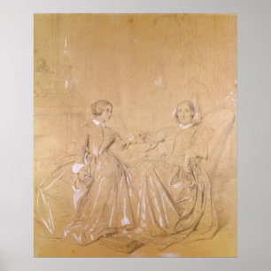 Póster Countess Charles d'Agoult and her daughter