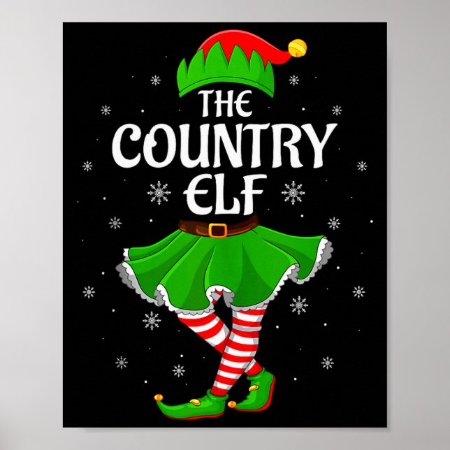 Póster Country Elf Christmas Family Girls Women Elf Squad (Frente)