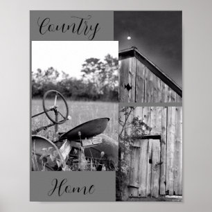 Póster "Country Home" Tractor Barn Collage
