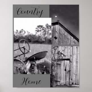 Póster "Country Home" Tractor Barn Collage