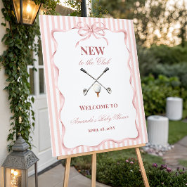 Póster Country Pink Girl New to the Club Golf Baby Shower