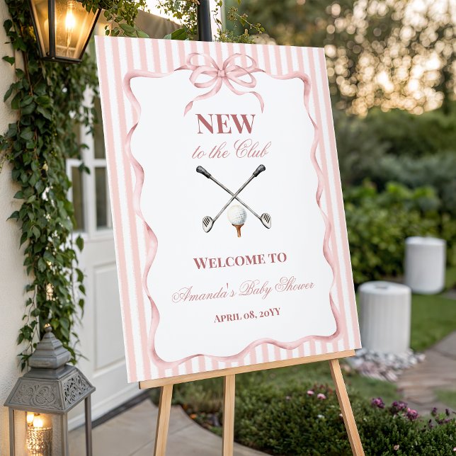 Póster Country Pink Girl New to the Club Golf Baby Shower (Subido por el creador)