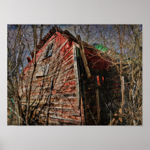 Póster Country Rustic Vintage Red Barn Farmhouse