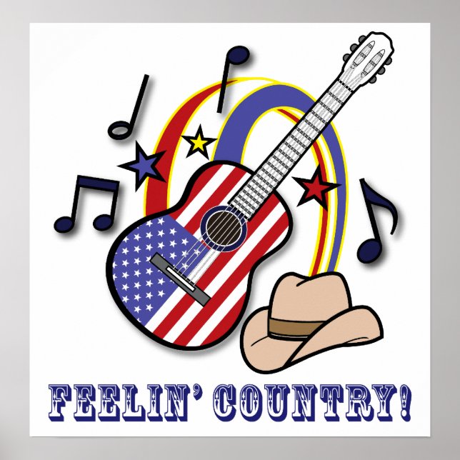 Póster Country Western Guitar (Frente)