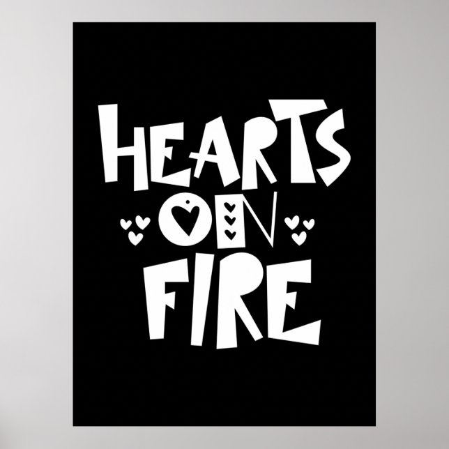 Póster Couple Art Hearts On Fire (Frente)