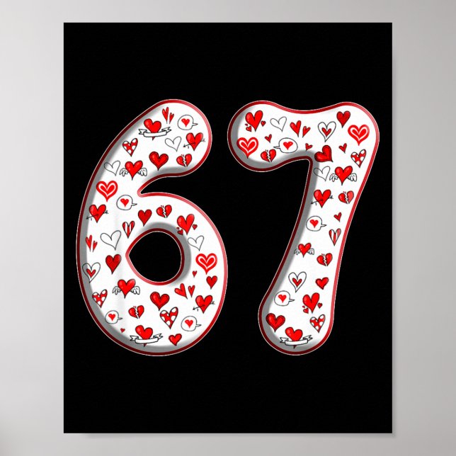 Póster Couple Costume Duo 67 Meme Six Seven Valentines Da (Frente)