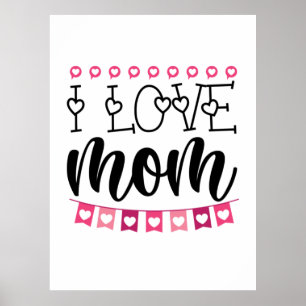 Póster Couple Gift I Love Mom