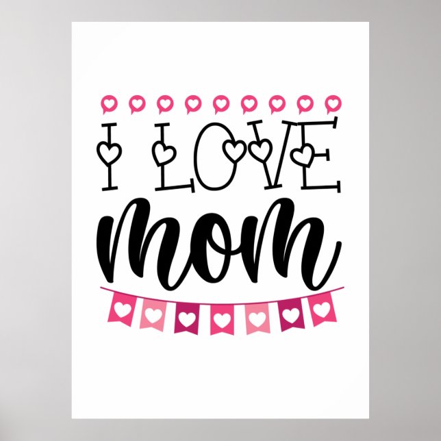 Póster Couple Gift I Love Mom (Frente)