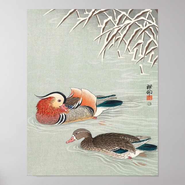Póster Couple mandarin duck print (Frente)