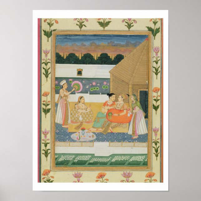 Póster Couple on a terrace at sunset, from the Small Cliv (Frente)