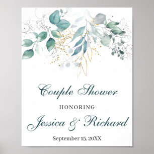Póster Couple Shower Welcome Poster Sign