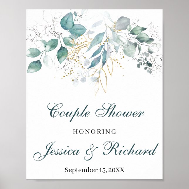 Póster Couple  Shower Welcome Poster Sign (Frente)