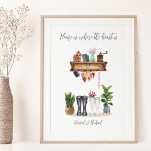 Póster Couple Welly Boots Calentamiento en el hogar