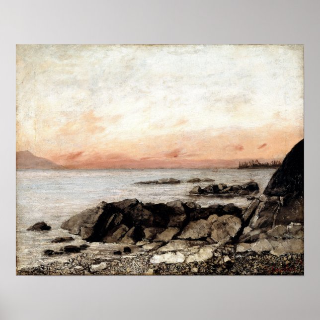 Póster Courbet - Atardecer Vevey Suiza (Frente)