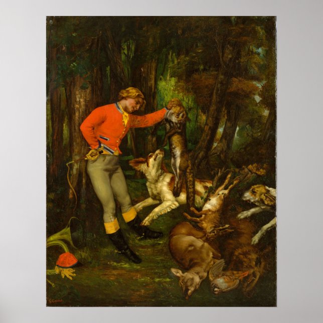 Póster Courbet - Después de la caza (Frente)