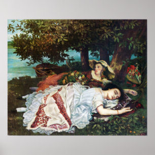 Póster Courbet Jóvenes damas a orillas del Sena