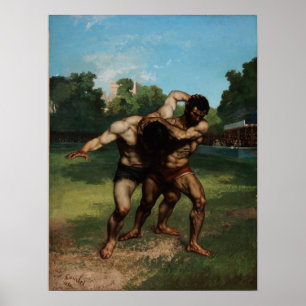 Póster Courbet - Los luchadores