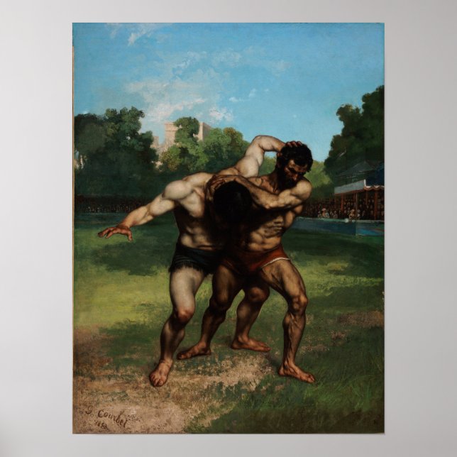Póster Courbet - Los luchadores (Frente)