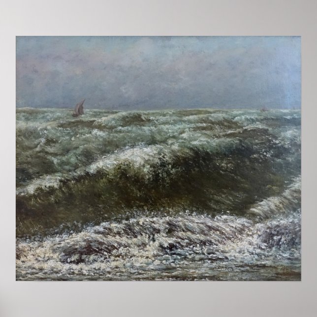 Póster Courbet - Mar tormentoso 1869 (Frente)