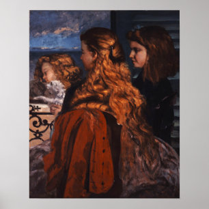 Póster Courbet - Tres jóvenes inglesas