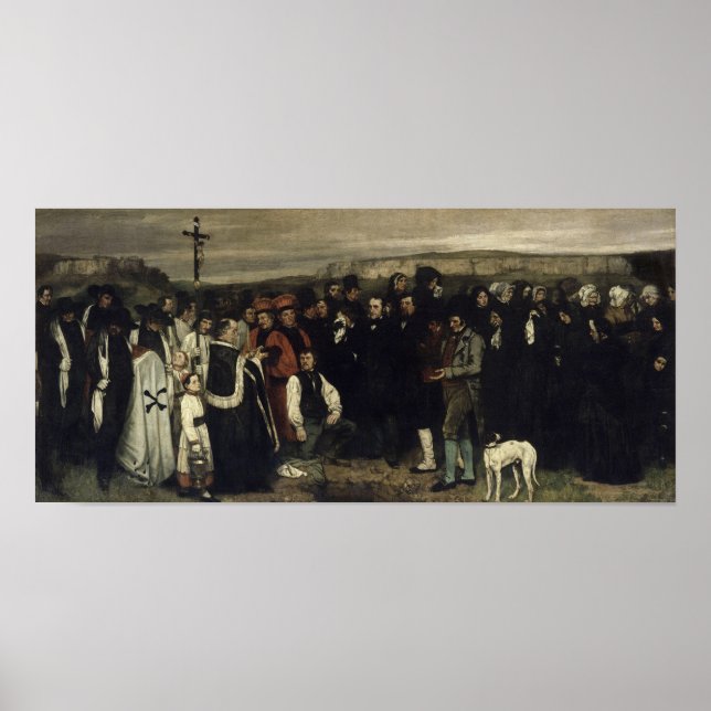 Póster Courbet - Un entierro en Ornans (Frente)