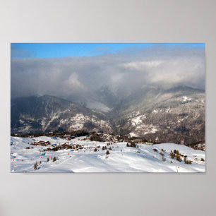 Póster Courchevel 1850 3 Valles Alpes franceses Francia