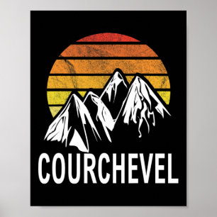 Póster Courchevel Les Trois Vallees France Skowboardi