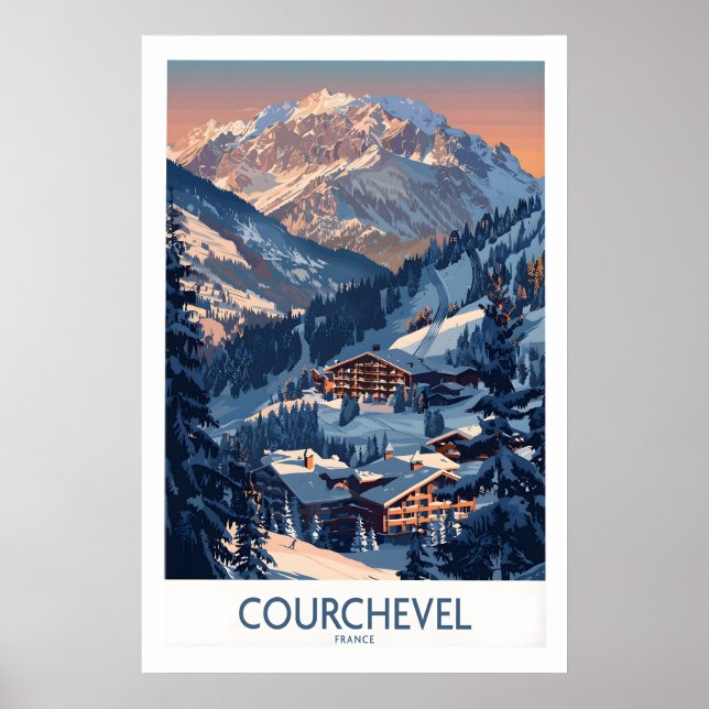 Póster Courchevel Ski Print - France 1 (Frente)