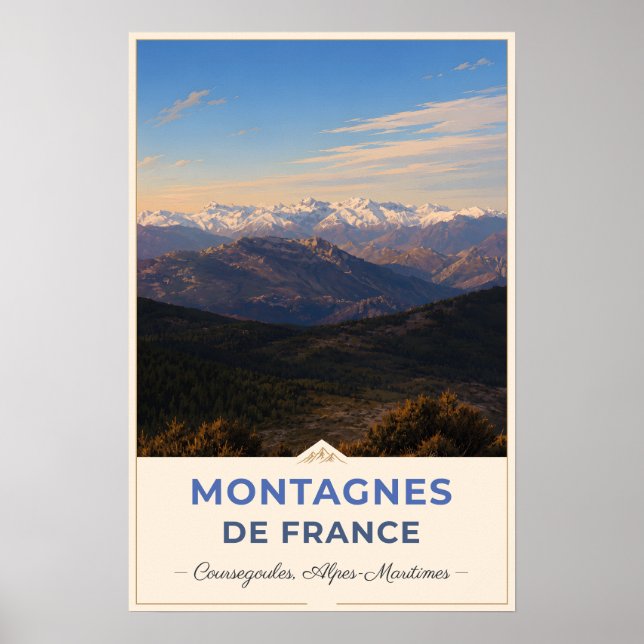 Póster Coursegoules, France – Mountain Panorama (Frente)