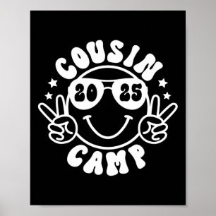Póster Cousin Camp 2025 Campista Camping Fuego de campame