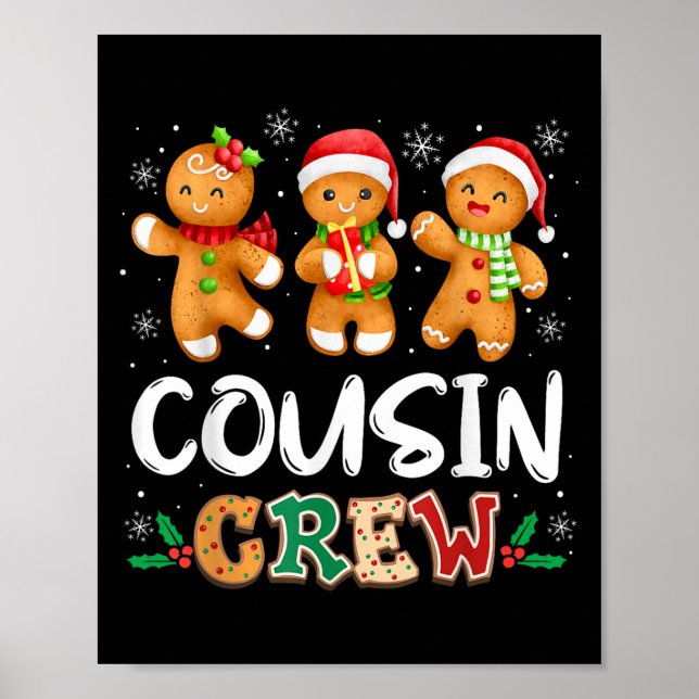 Póster Cousin Crew Christmas Pajama Shirt Gingerbread Man (Frente)