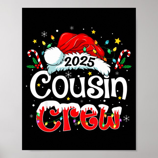 Póster Cousin Crew Christmas Xmas Lights Family Matching  (Frente)