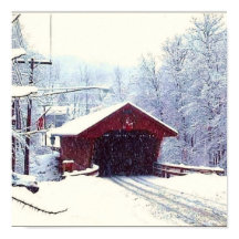 COVERED BRIDGE IN WINTER