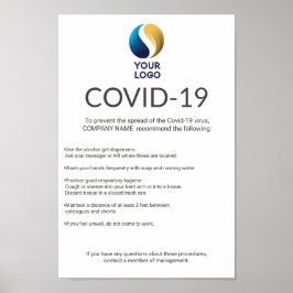 Póster Covid-19 Añadir el logotipo del personal profesion