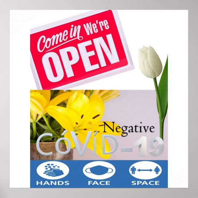 Póster Covid 19 Florist Floral Open Sign Poster Matte (Frente)